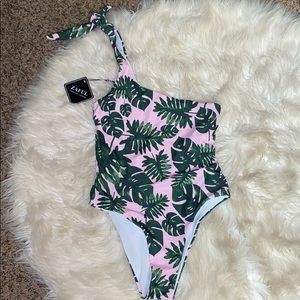 One shoulder one piece swimsuit